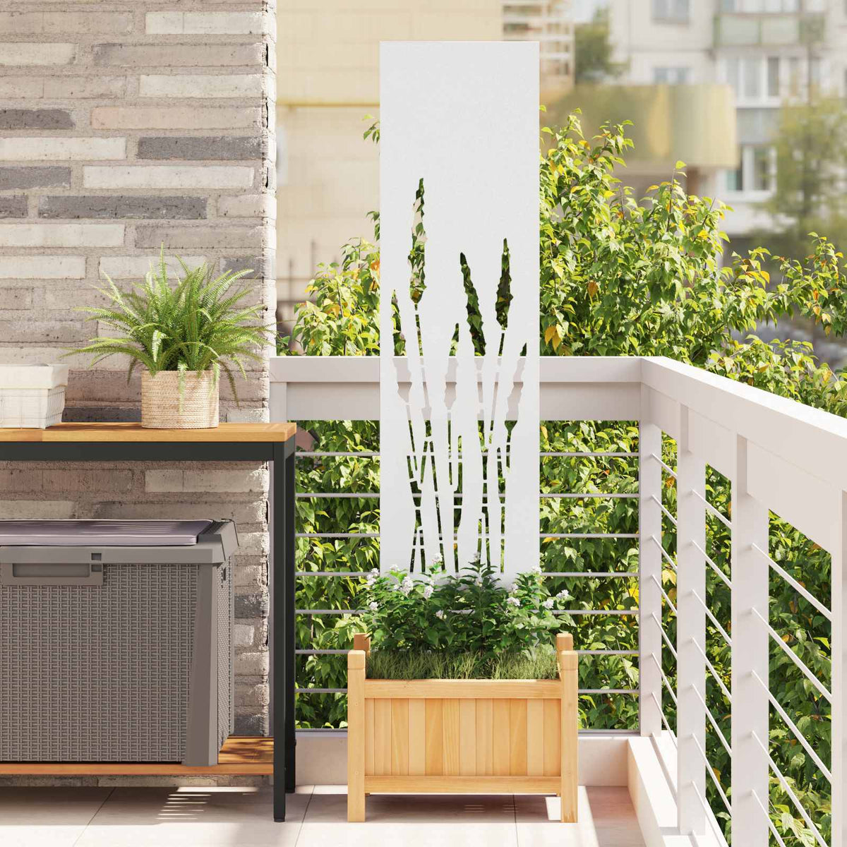 Écran De Confidentialité De Jardin Fretwork Argenté