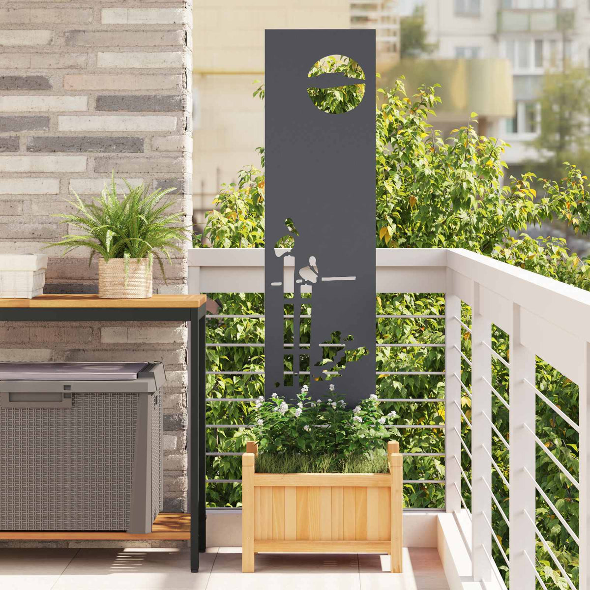 Écran De Confidentialité De Jardin Fretwork Argenté