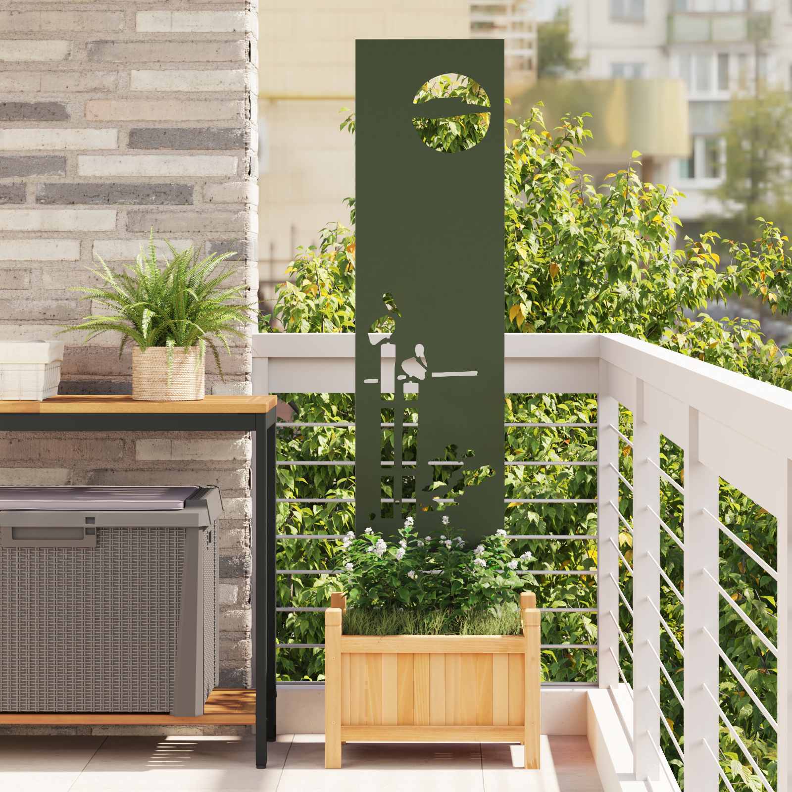 Écran De Confidentialité De Jardin Fretwork Argenté