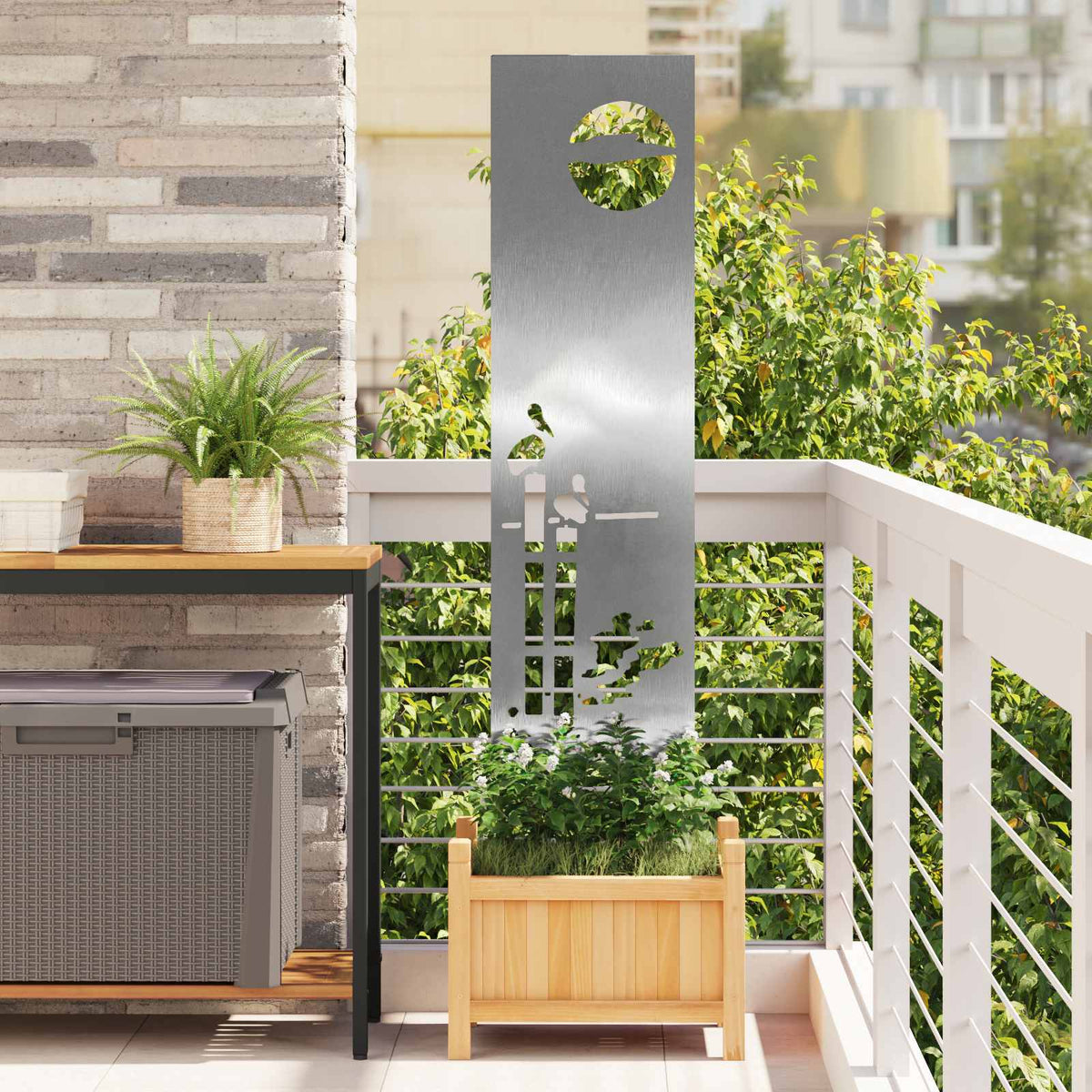 Écran De Confidentialité De Jardin Fretwork Argenté