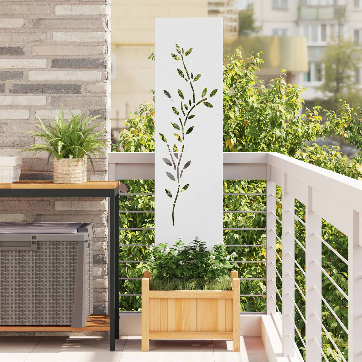 Écran De Confidentialité De Jardin Fretwork Argenté