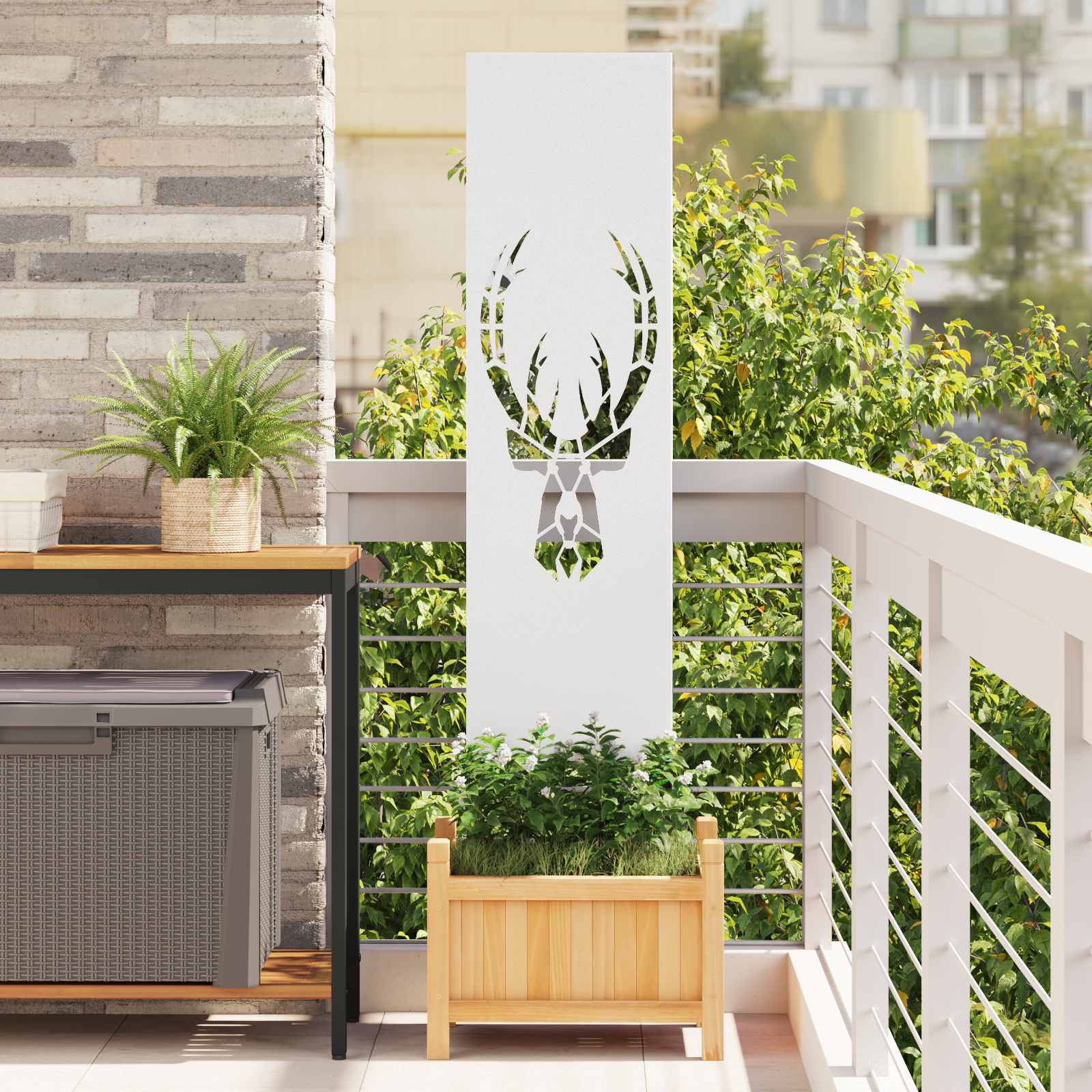 Écran De Confidentialité De Jardin Fretwork Argenté