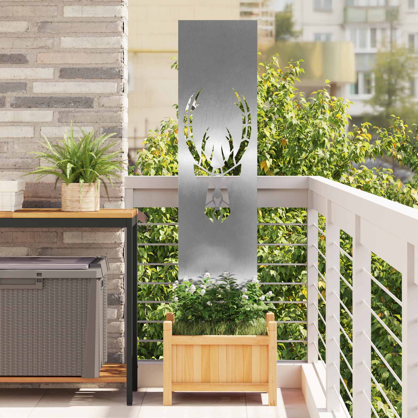 Écran De Confidentialité De Jardin Fretwork Argenté