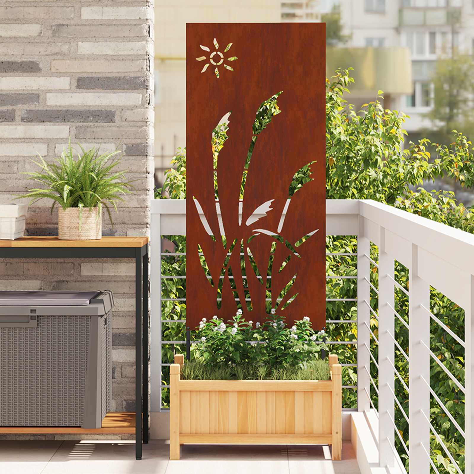 Écran De Confidentialité De Jardin Fretwork Argenté