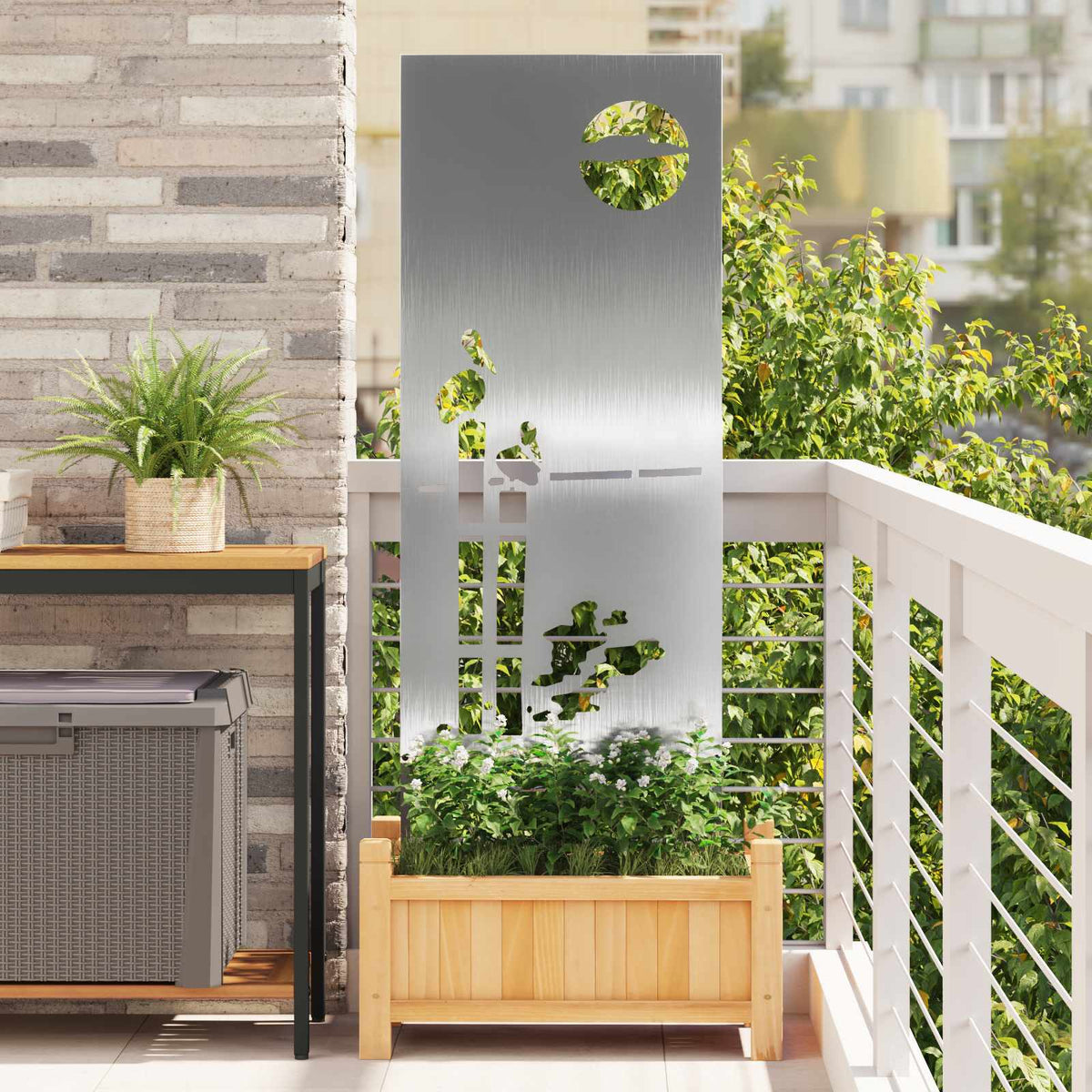 Écran De Confidentialité De Jardin Fretwork Argenté
