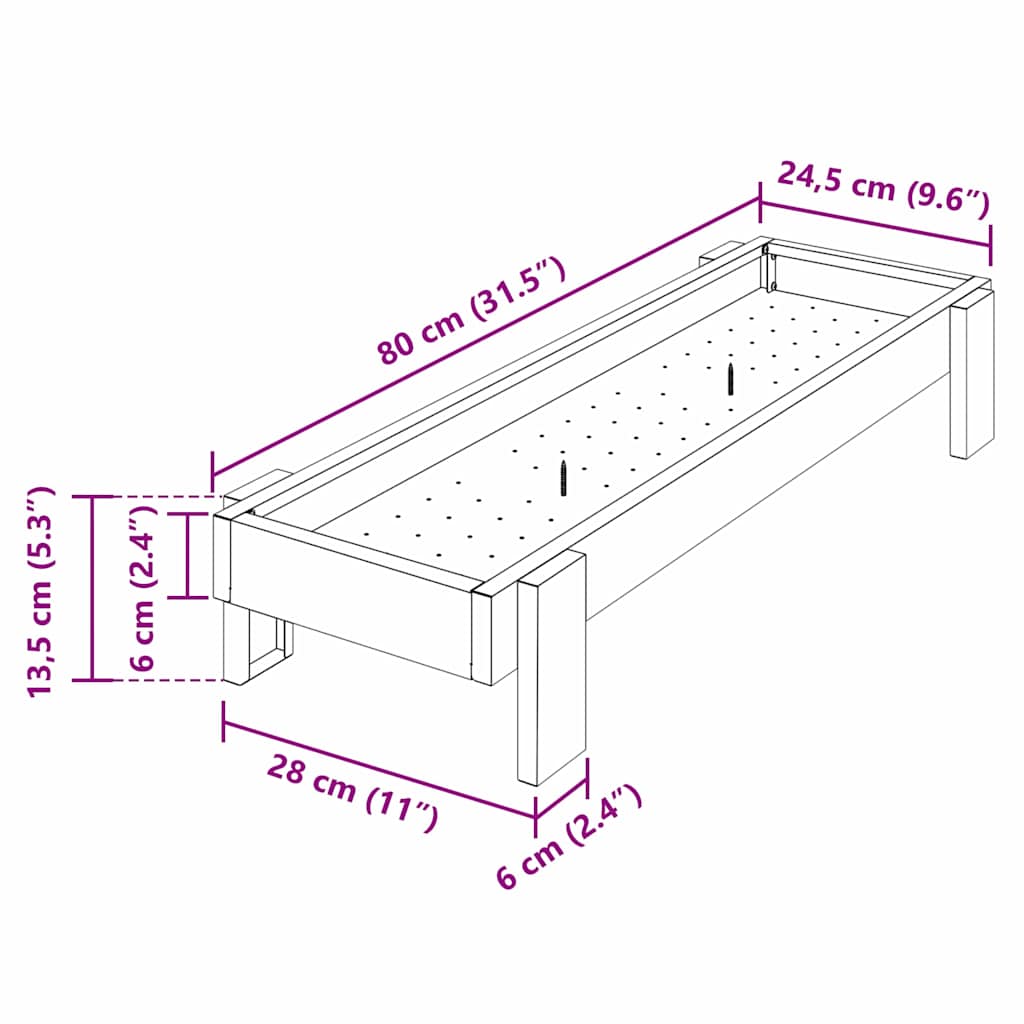 Bac De Nourrissage Pour Poules 80 X 28 X 13.5 Cm