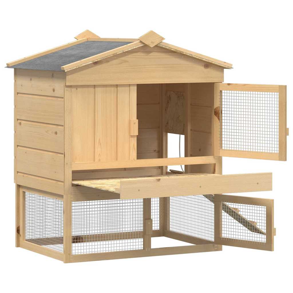 Poulailler Marron 75 X 60 X 89 Cm Bois De Pin Massif