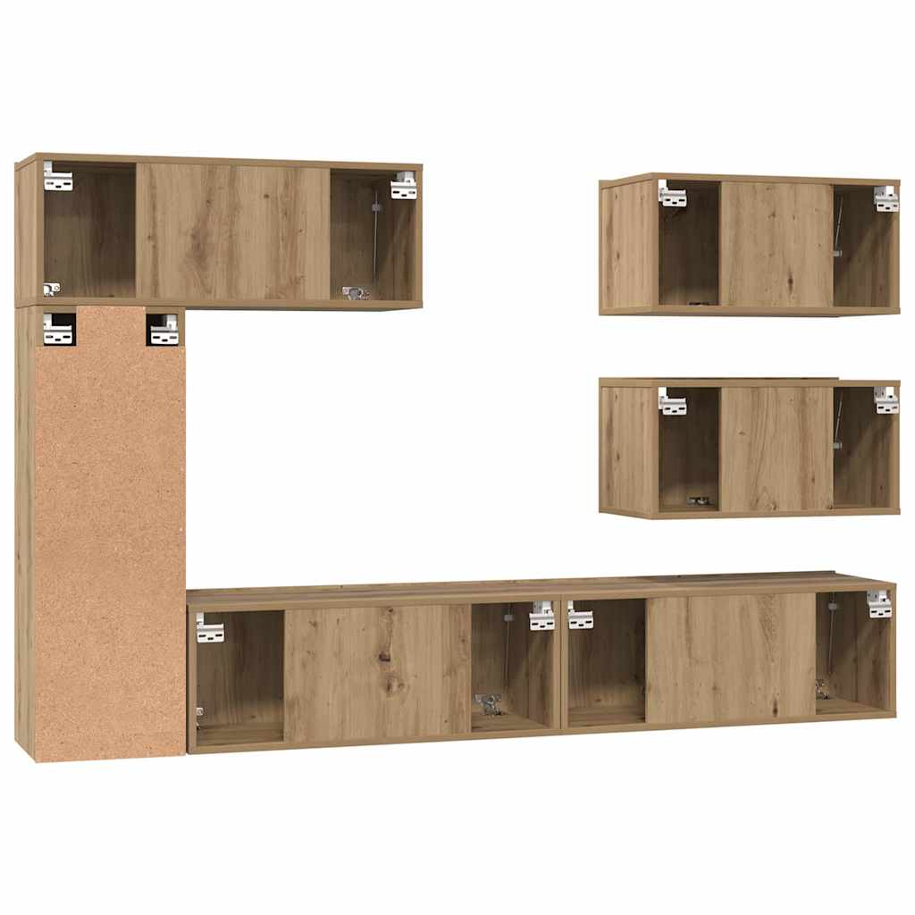 Ensemble Meuble Tv 6 Pc Bois D'ingénierie