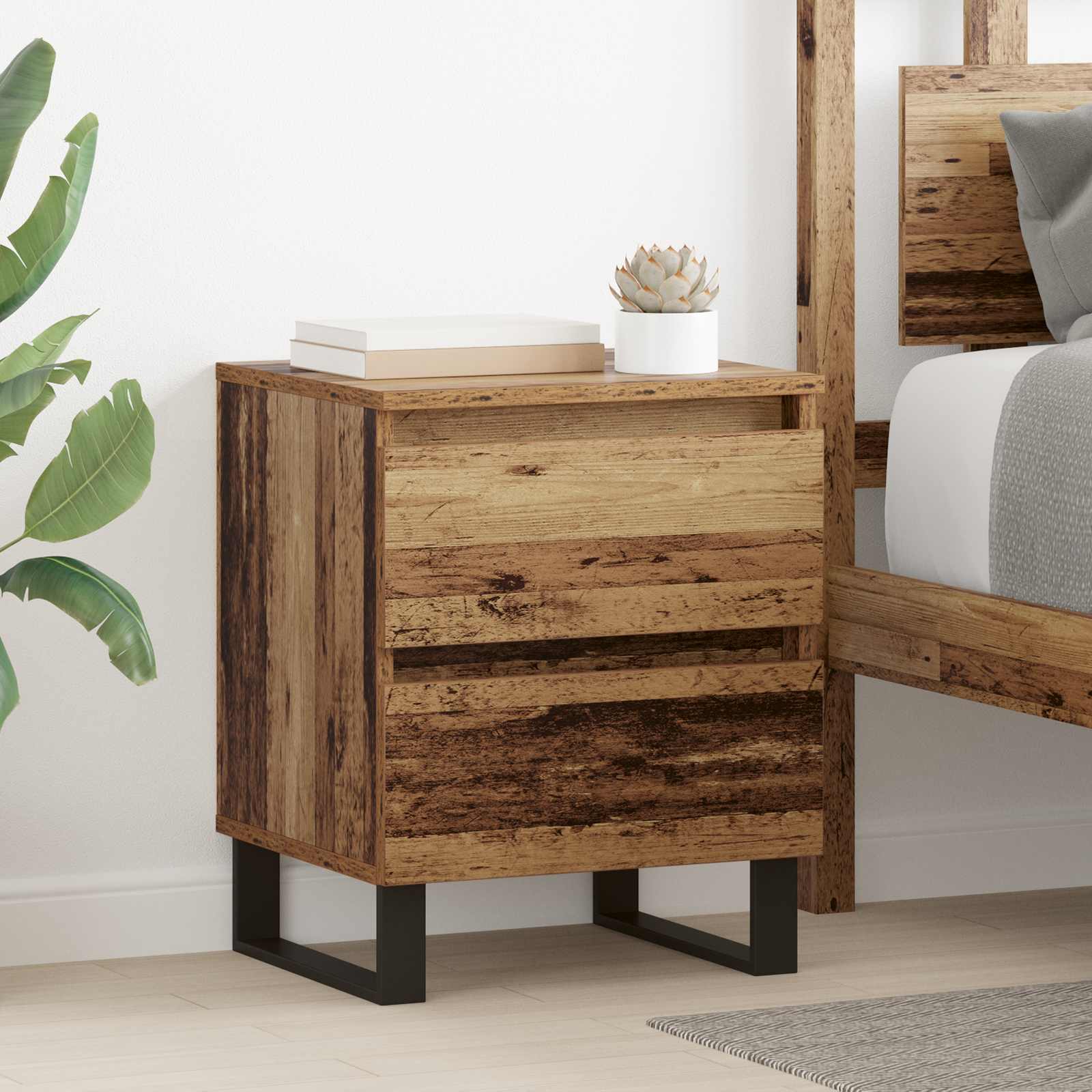 Cabinet De Chevet 2 Pc 40 X 35 X 50 Cm