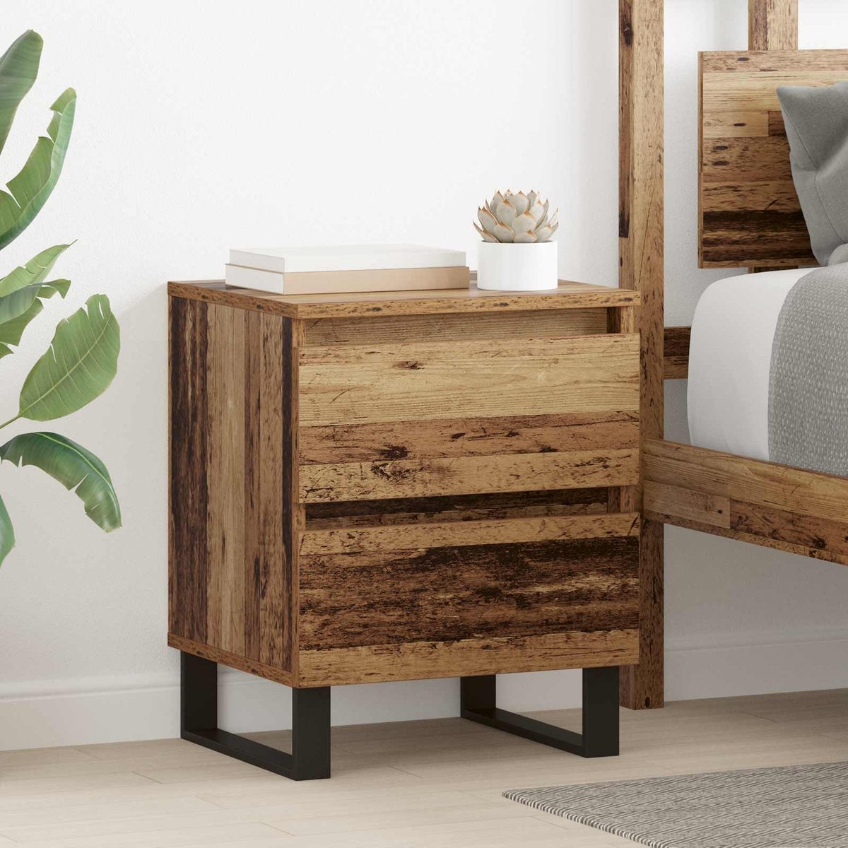 Cabinet De Chevet 2 Pc 40 X 35 X 50 Cm