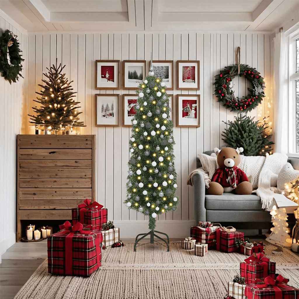 Sapin De Noël Artificiel Vert Pvc Et Acier Et Plastique