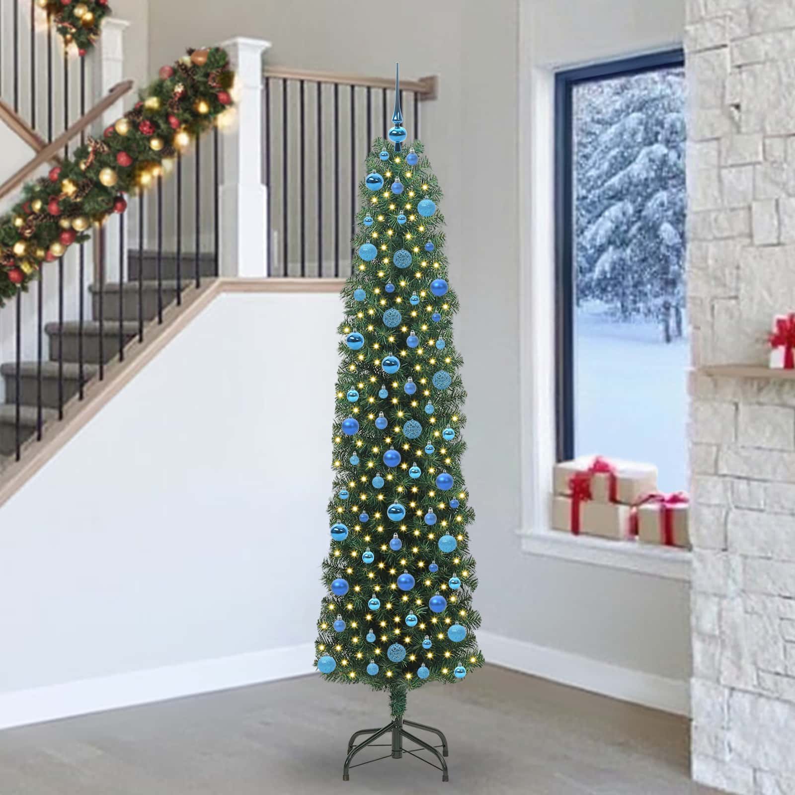 Sapin De Noël Artificiel Vert Pvc Et Acier Et Plastique