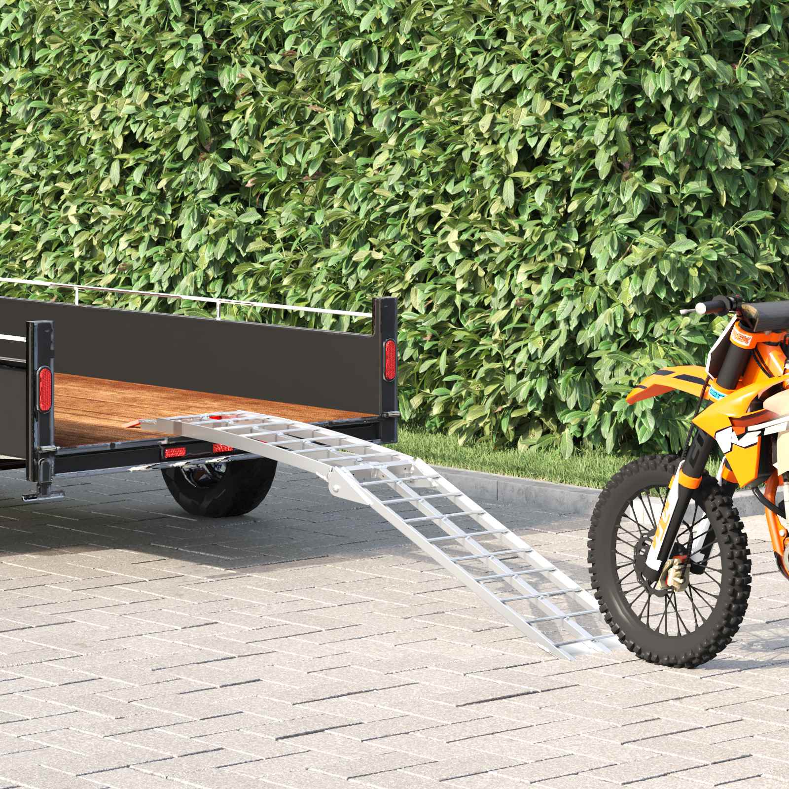 Rampe De Moto Argenté 340 Kg Par Pièce Aluminium