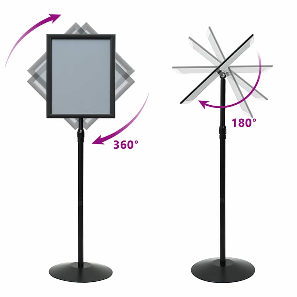 Stand De Poster Sur Pied Argenté Pvc Et Acier