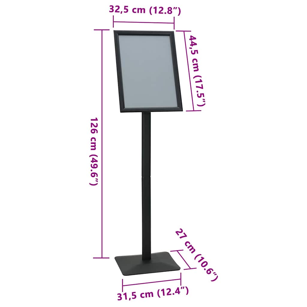 Stand De Poster Sur Pied Argenté Fonte