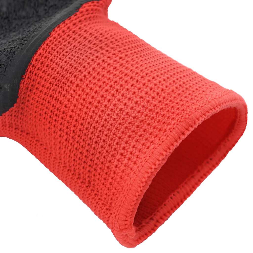 Gants De Travail 12 Pièces Rouge Et Noir 7 / S