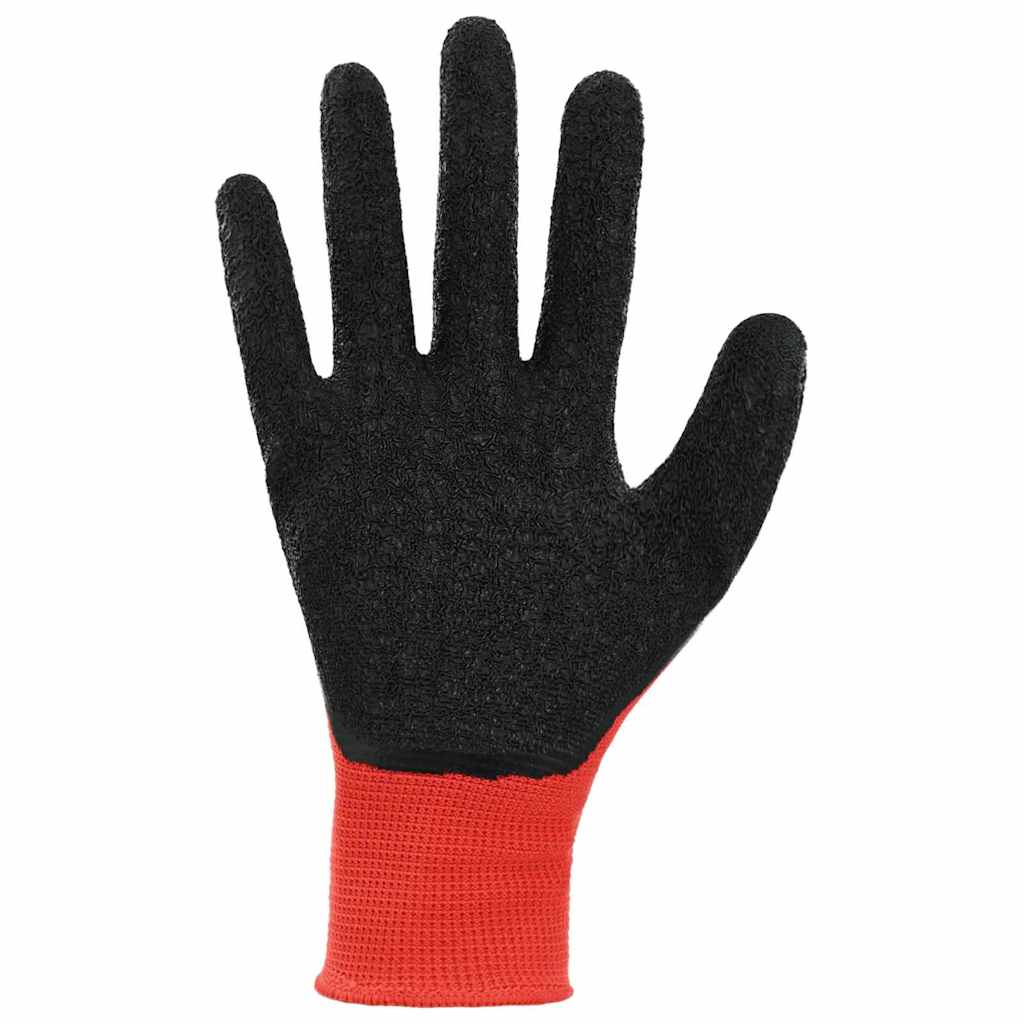 Gants De Travail 12 Pièces Rouge Et Noir 7 / S