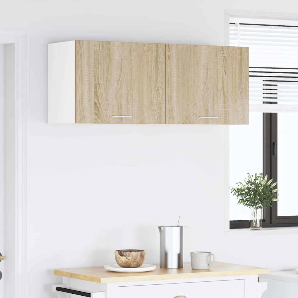Armoire Suspendue Chêne Sonoma Et Blanc 50 X 31 X 40 Cm