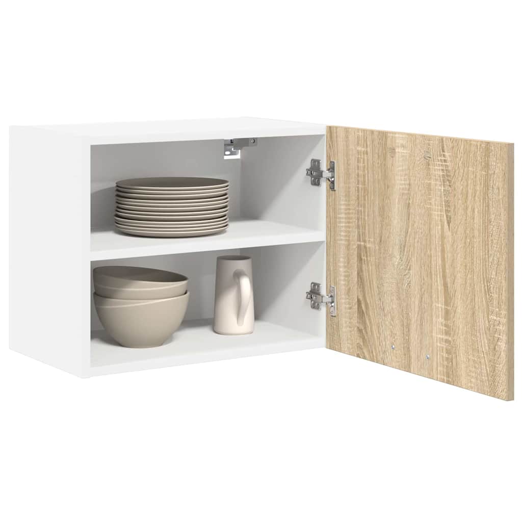 Armoire Suspendue Chêne Sonoma Et Blanc 50 X 31 X 40 Cm