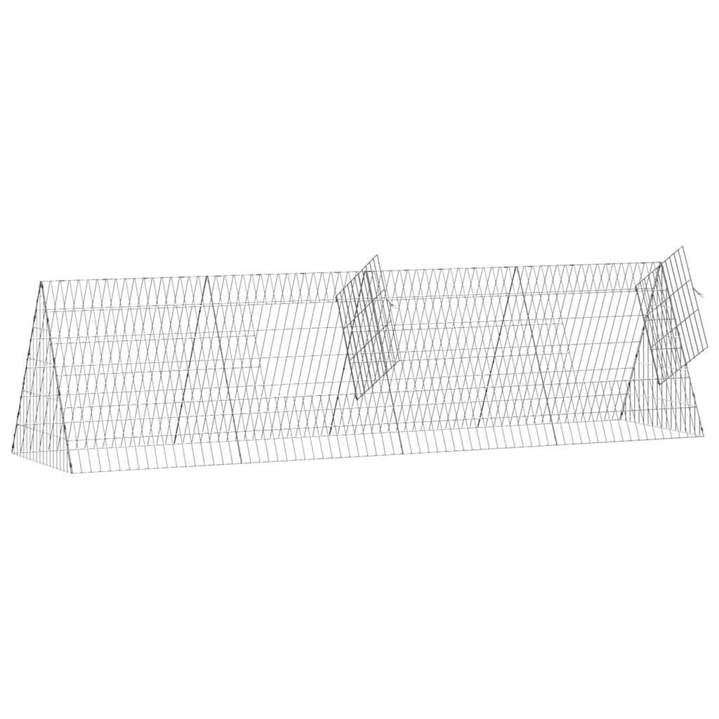 Cage Pour Lapins Argenté 215 X 55 X 55 Cm Acier Galvanisé