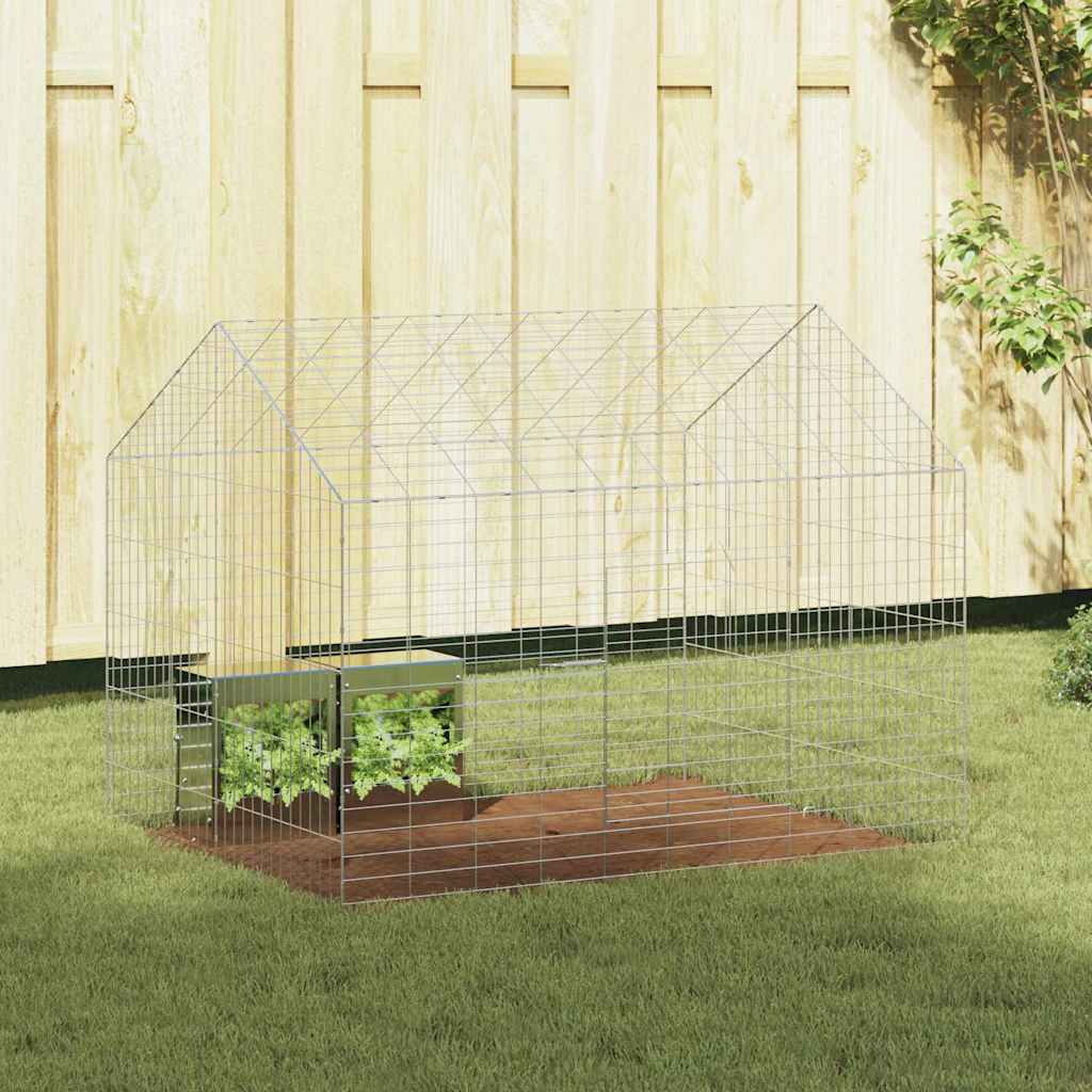 Cage Pour Lapins Argent 100 X 78 X 78 Cm Acier Galvanisé