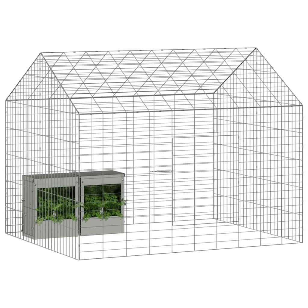 Cage Pour Lapins Argent 100 X 78 X 78 Cm Acier Galvanisé