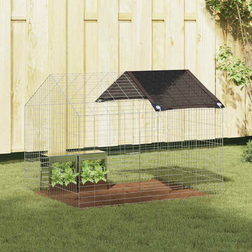 Cage Pour Lapins Argent 100 X 78 X 78 Cm Acier Galvanisé