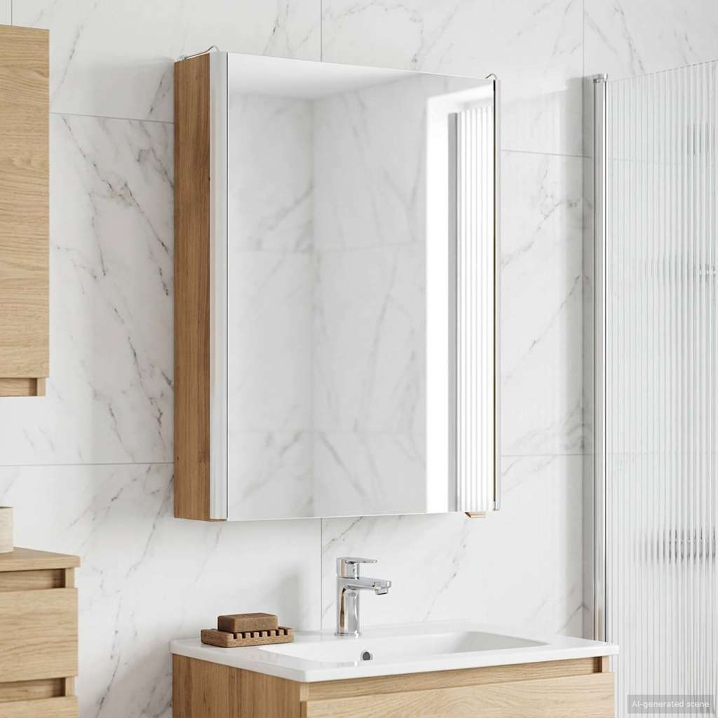 Armoire Miroir De Salle De Bain 53,5 X 15,5 X 70 Cm