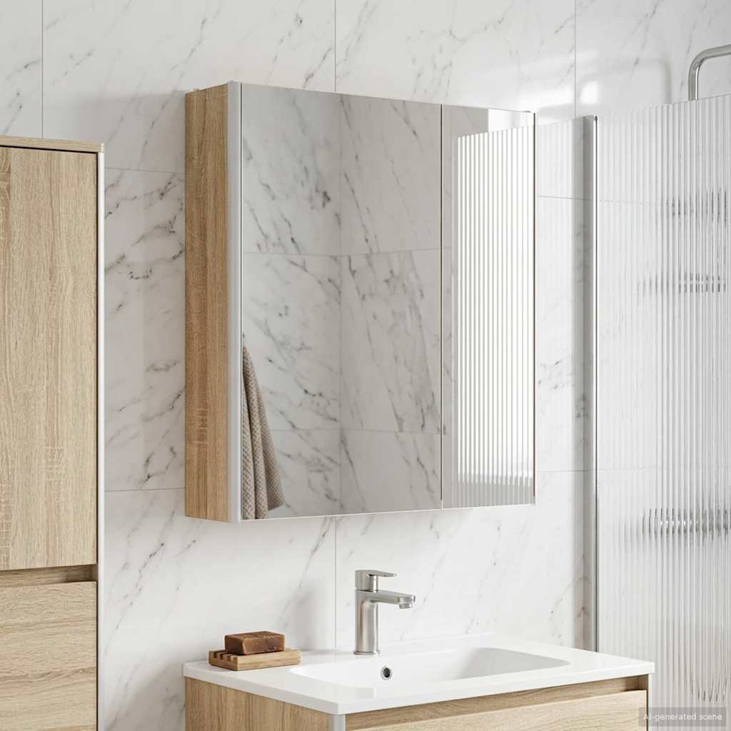 Armoire Miroir De Salle De Bain 53,5 X 15,5 X 70 Cm
