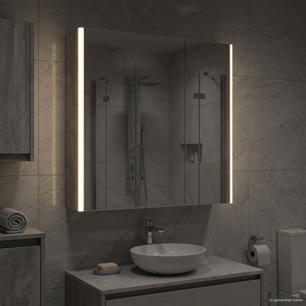 Armoire Miroir De Salle De Bain 53,5 X 15,5 X 70 Cm