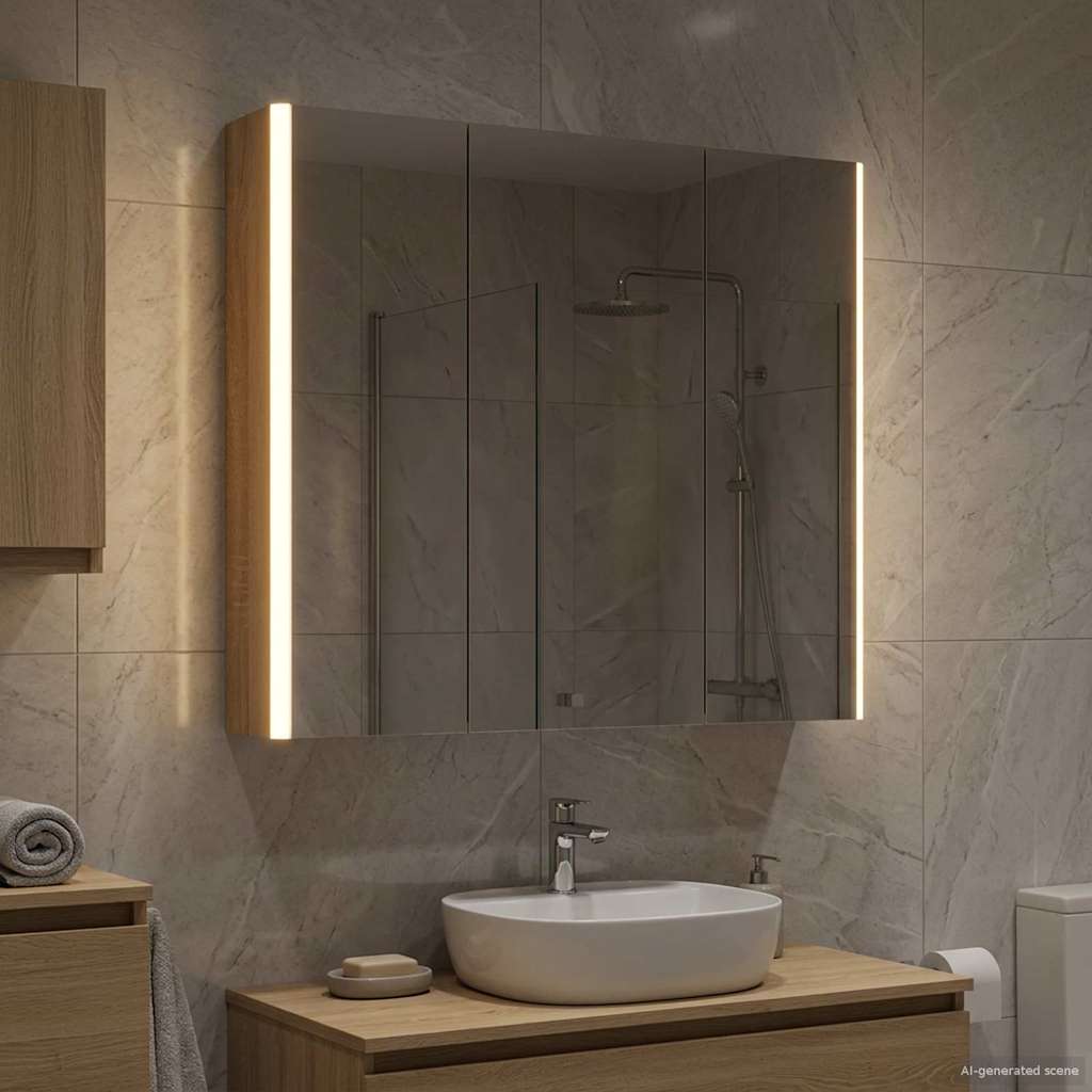 Armoire Miroir De Salle De Bain 53,5 X 15,5 X 70 Cm