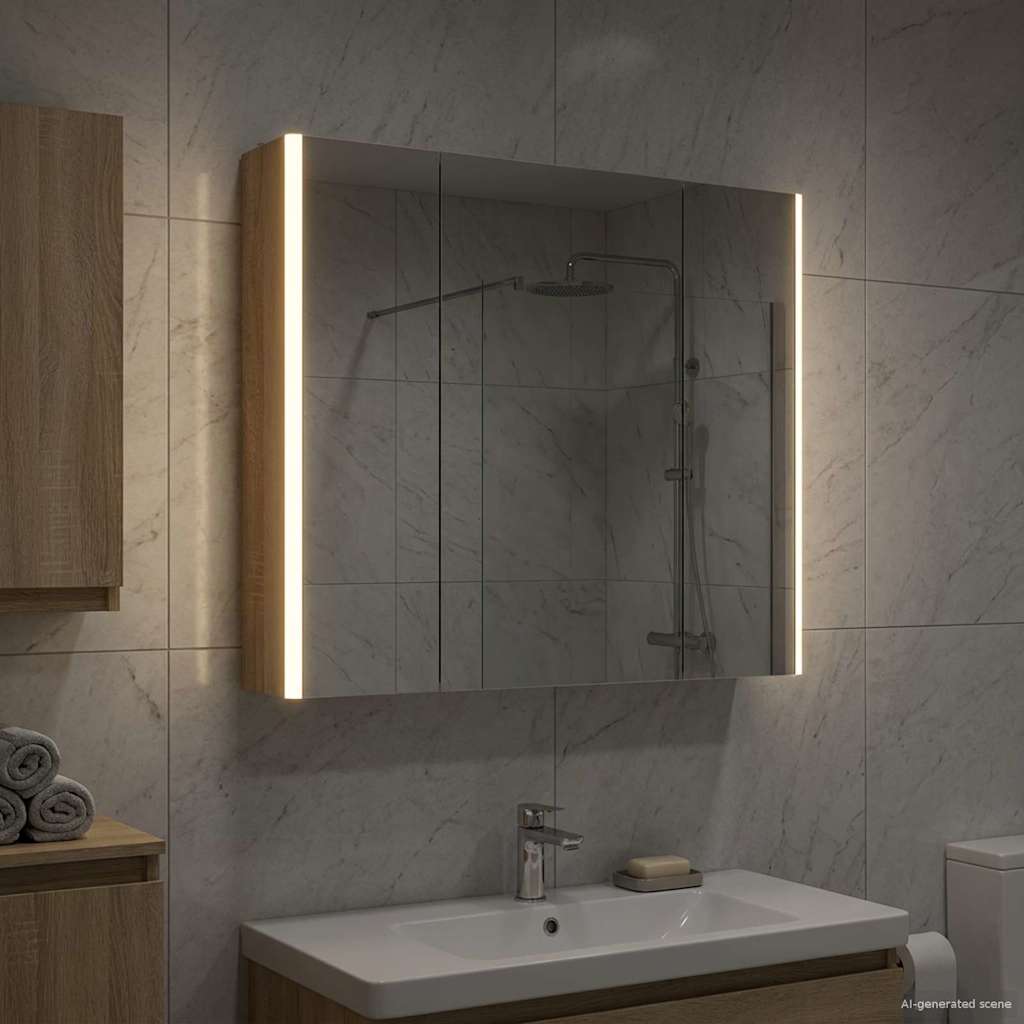 Armoire Miroir De Salle De Bain 53,5 X 15,5 X 70 Cm