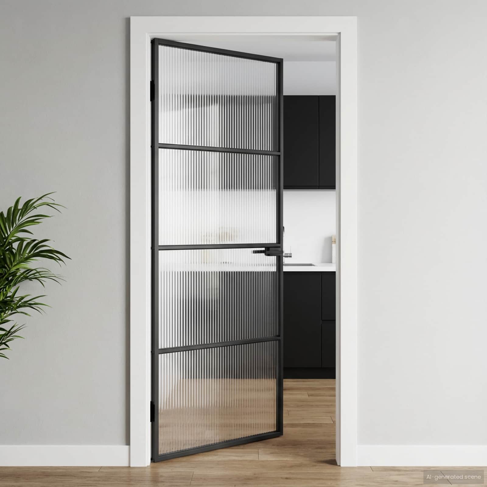 Porte Intérieure Verre Trempé Et Aluminium