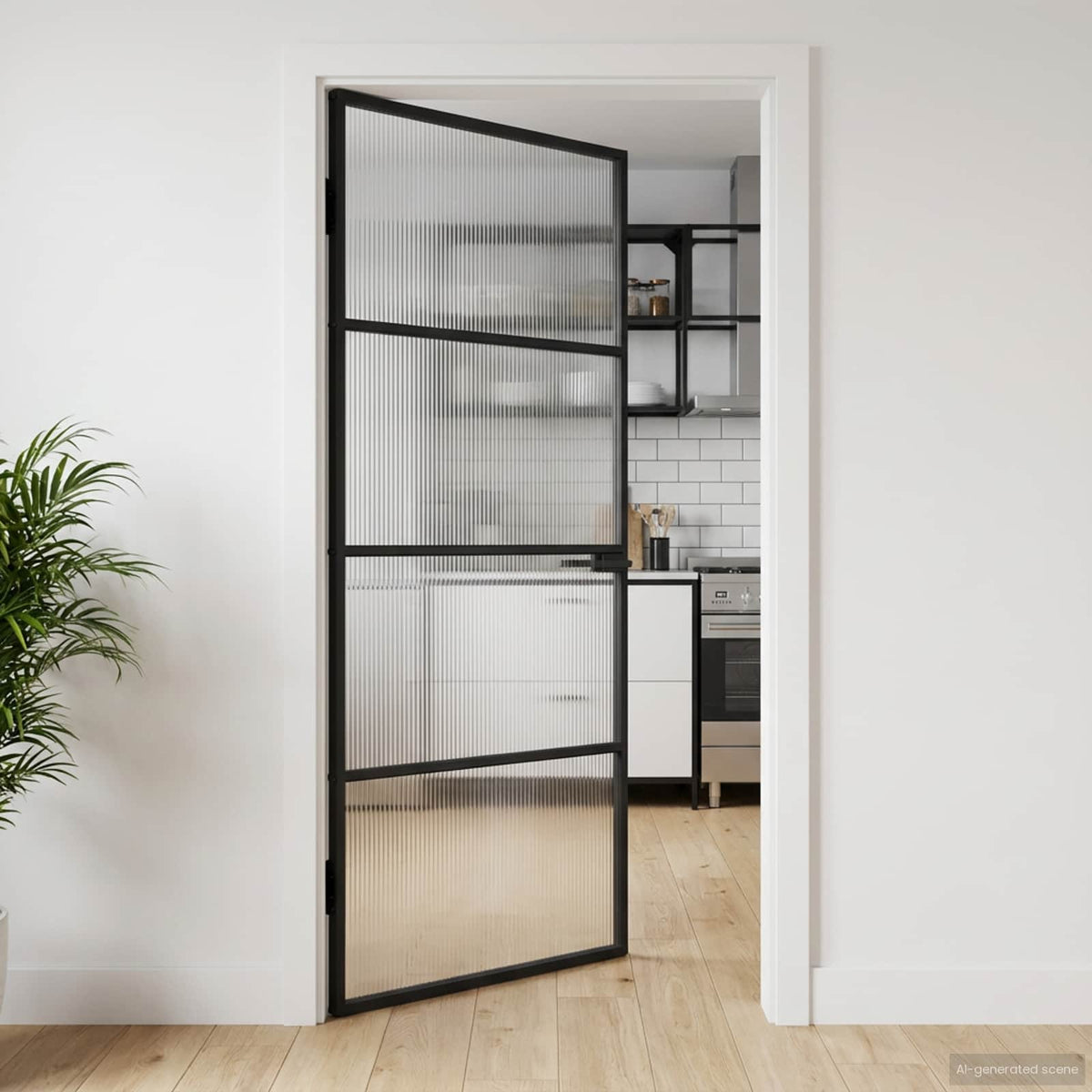Porte Intérieure Verre Trempé Et Aluminium