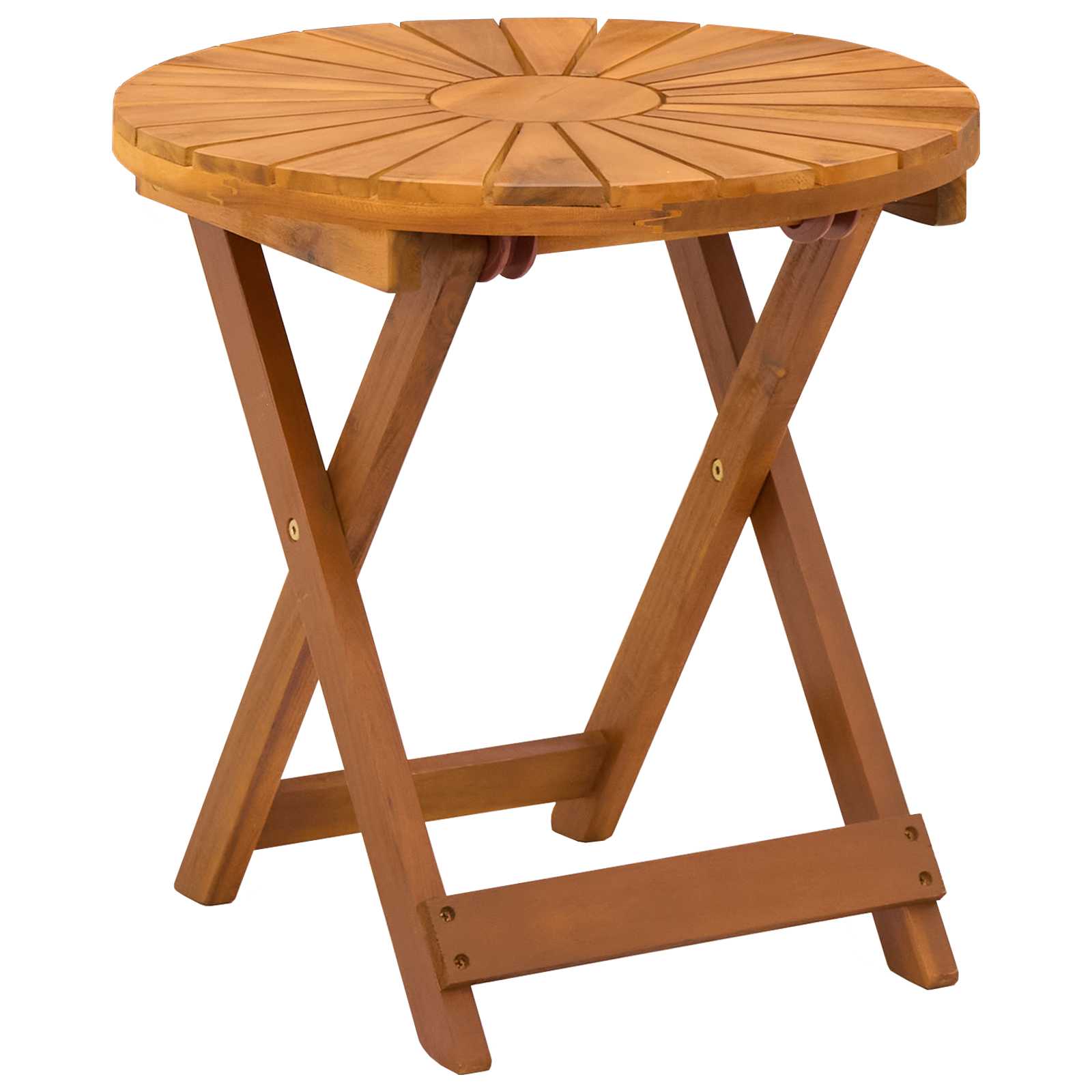 Table Bistrot Naturel Ø45 X 45 Cm Bois D'acacia Massif