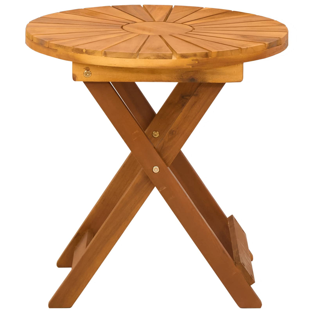 Table Bistrot Naturel Ø45 X 45 Cm Bois D'acacia Massif