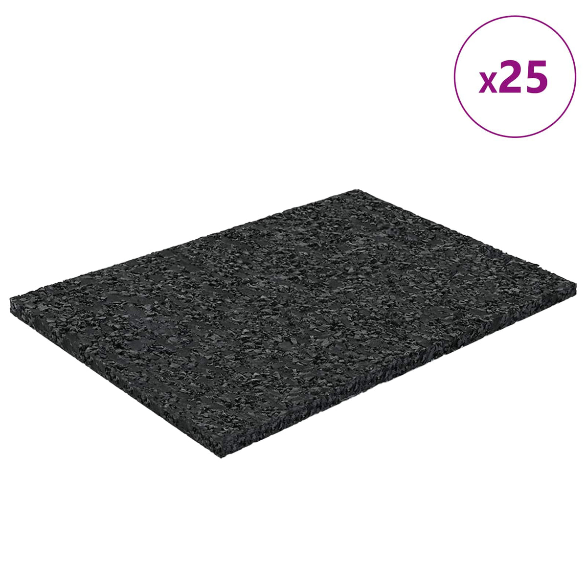 Tapis De Patio En Granulat De Caoutchouc Noir 6 X 9 X 0,3 Cm