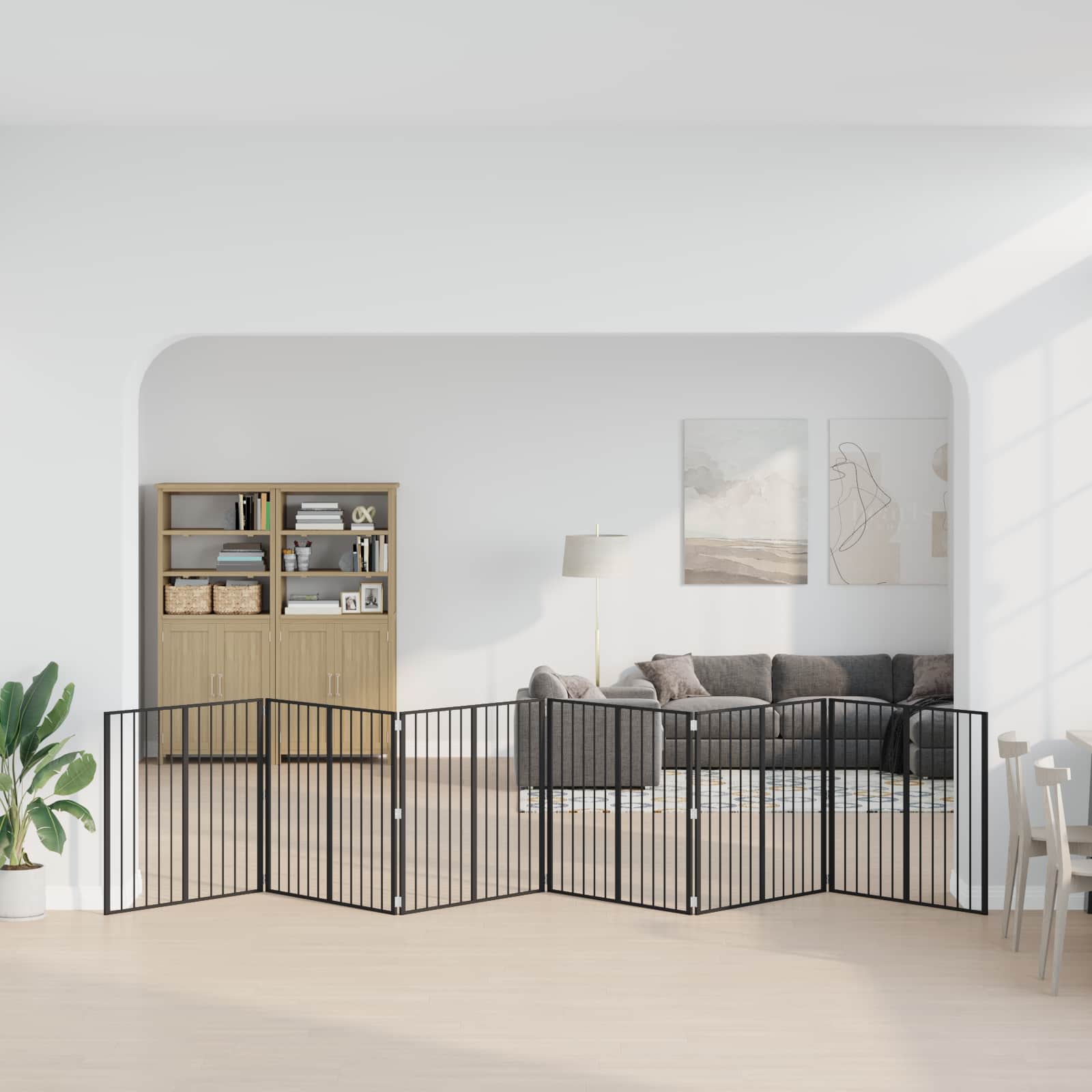Porte Pour Chien 6 Pc Noir Acier Galvanisé