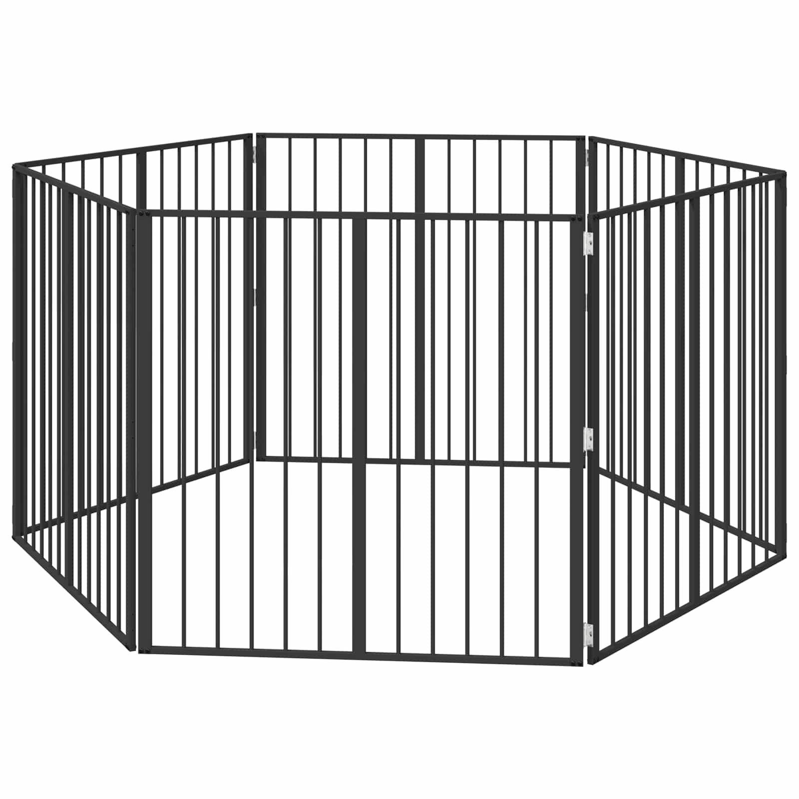 Porte Pour Chien 6 Pc Noir Acier Galvanisé