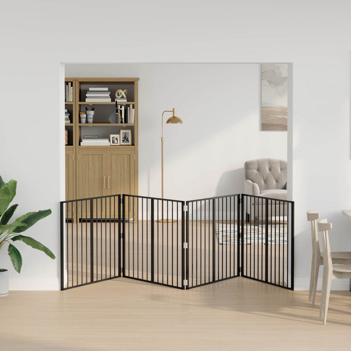 Porte Pour Chien 6 Pc Noir Acier Galvanisé