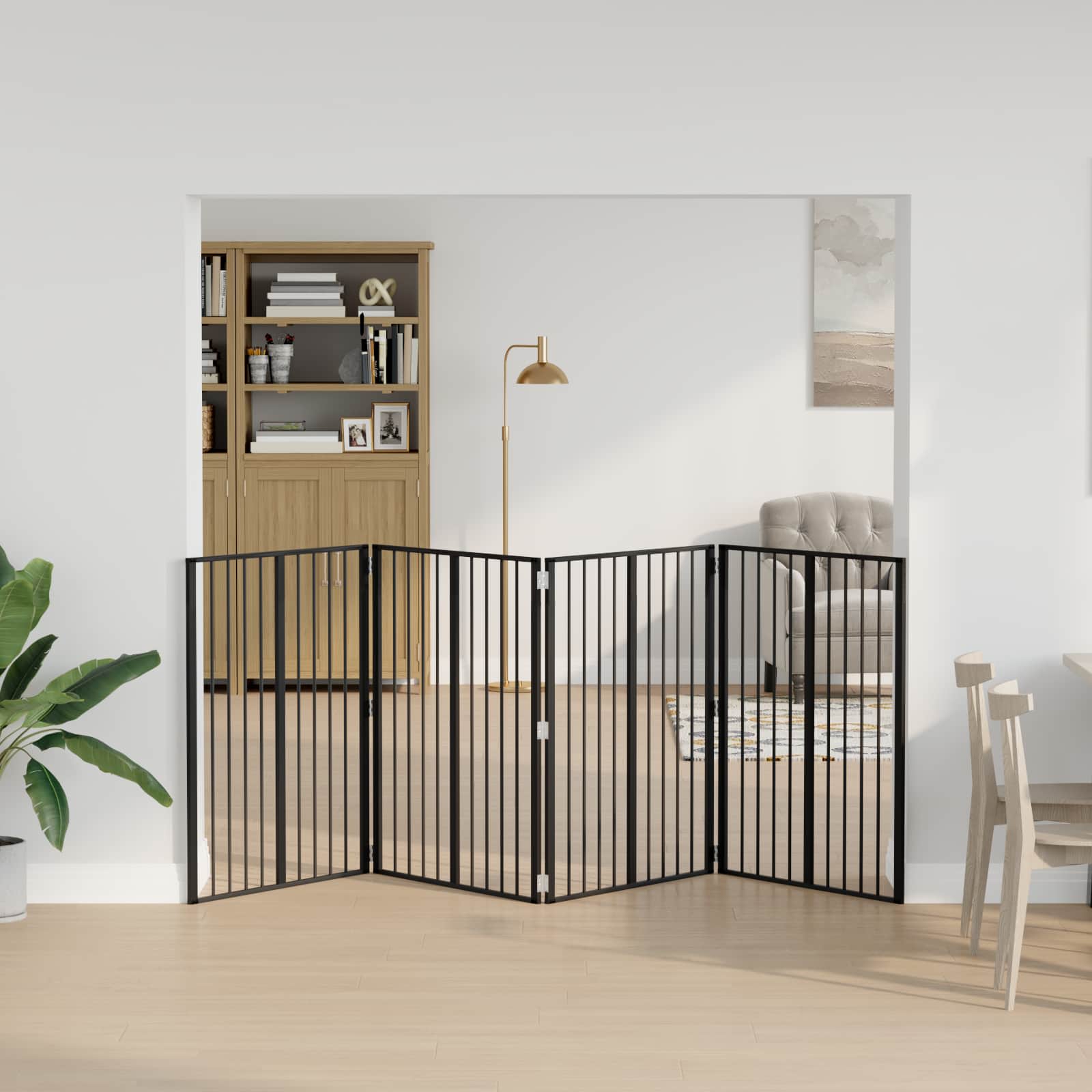 Porte Pour Chien 6 Pc Noir Acier Galvanisé