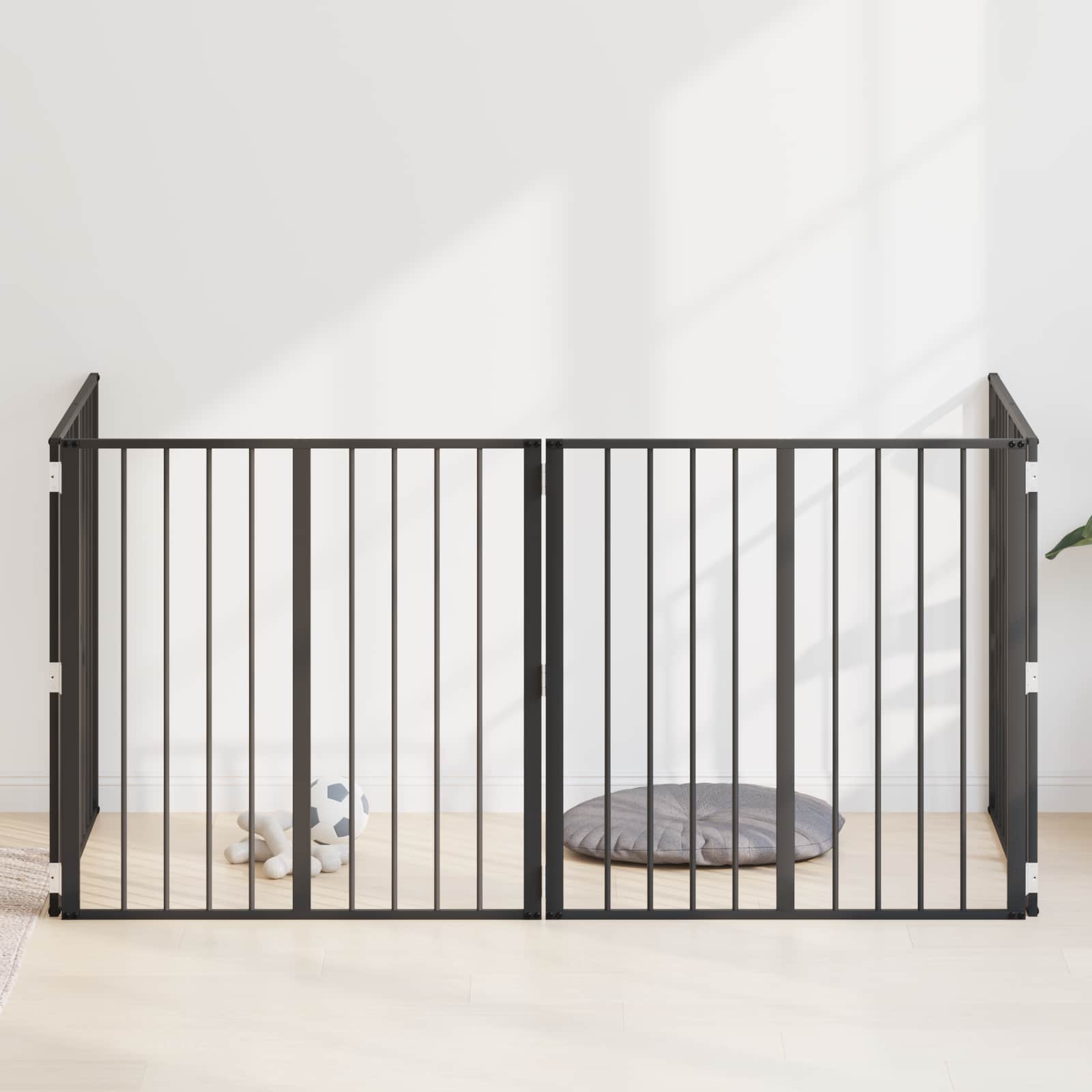 Porte Pour Chien 6 Pc Noir Acier Galvanisé