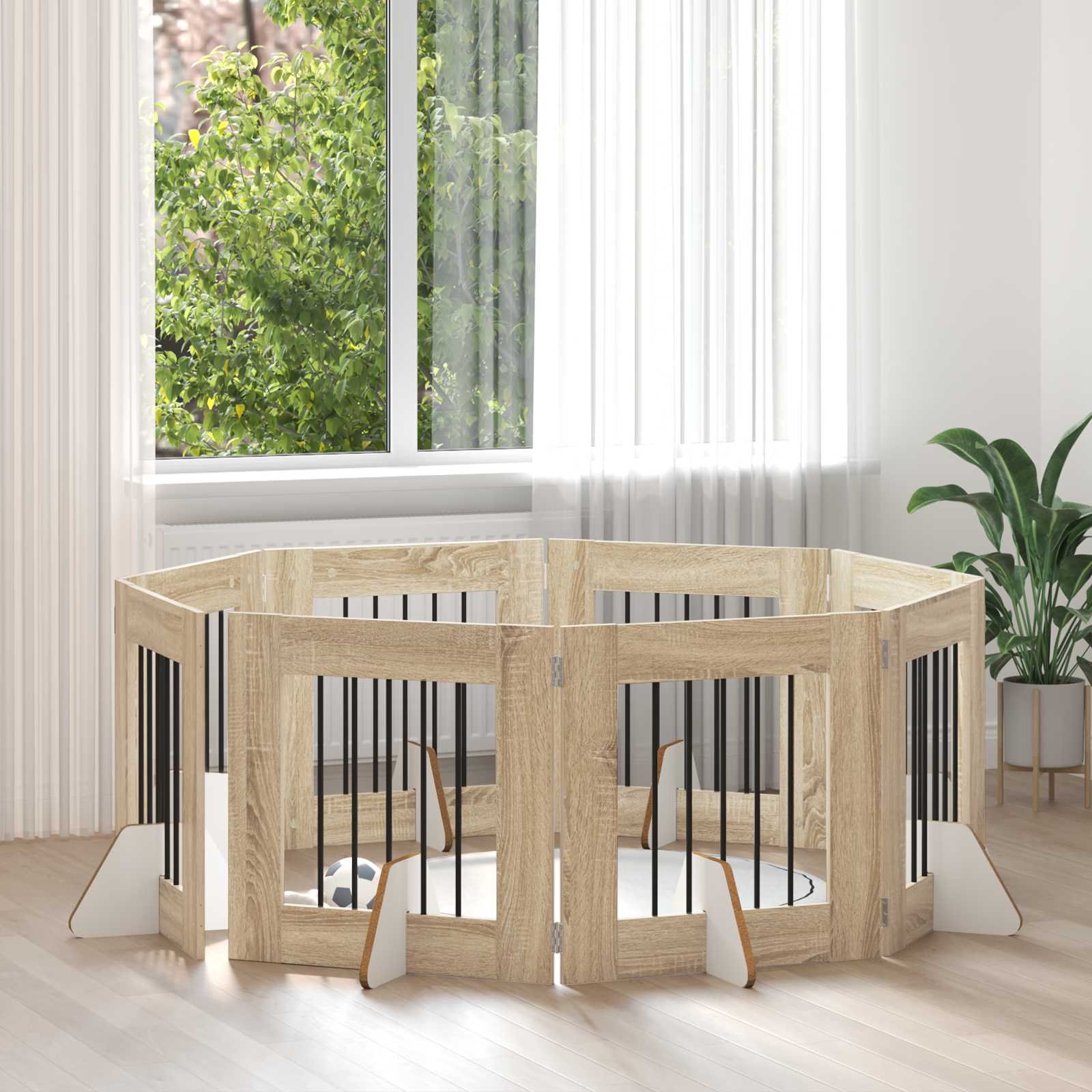 Porte De Chien Pliable Avec Supports 2 Pc 200,5 Cm