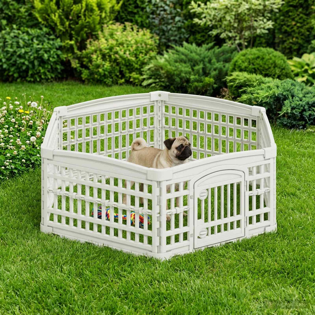 Parc De Jeu Pour Chiens À 6 Panneaux Blanc