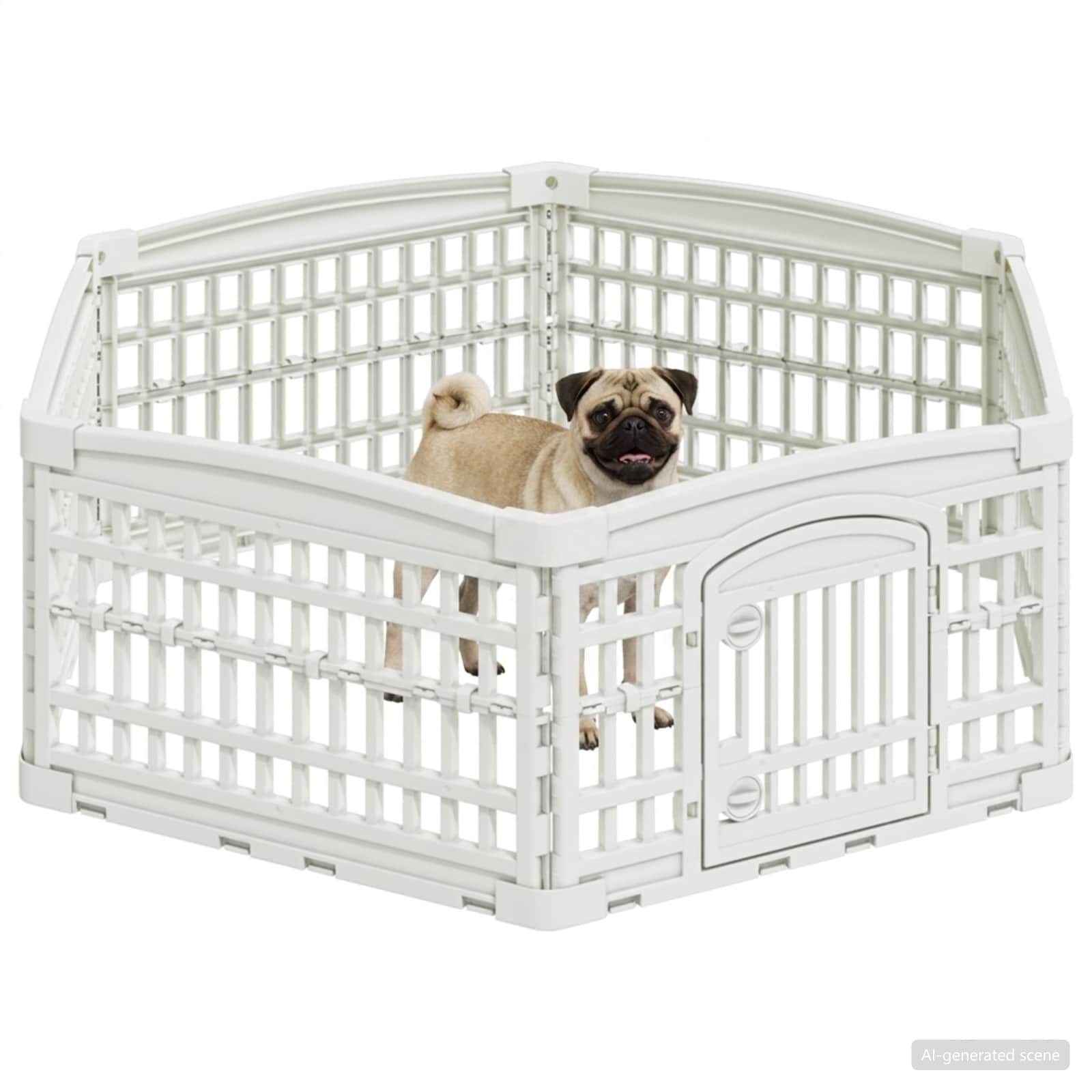 Parc De Jeu Pour Chiens À 6 Panneaux Blanc