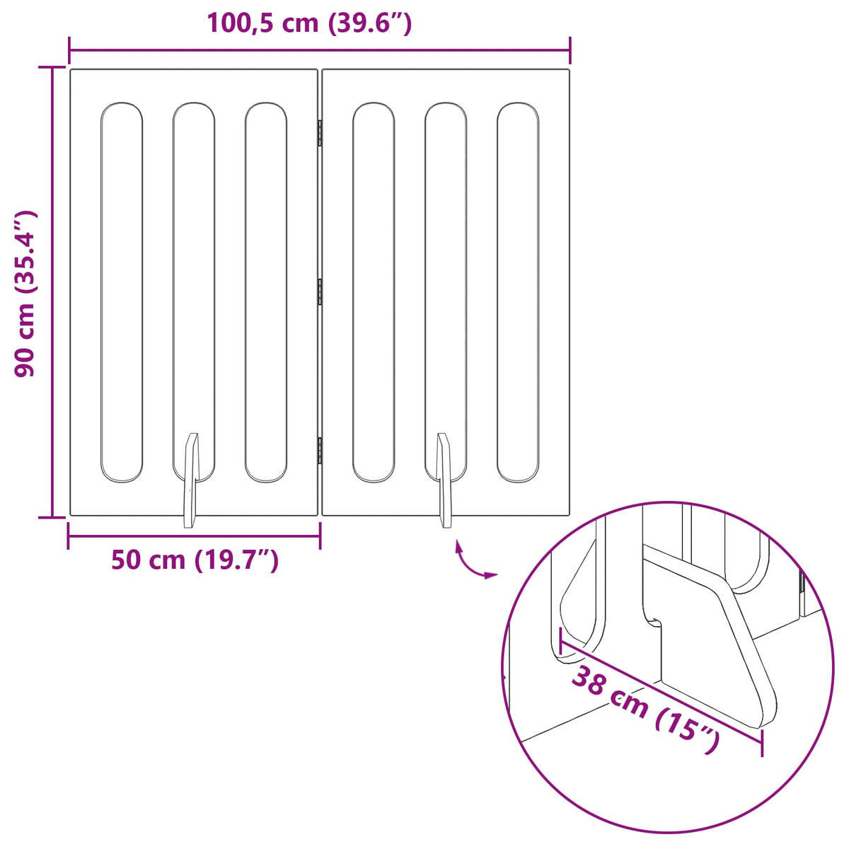 Clôture Pliable Pour Animaux 2 Pc 100,5 X 38 X