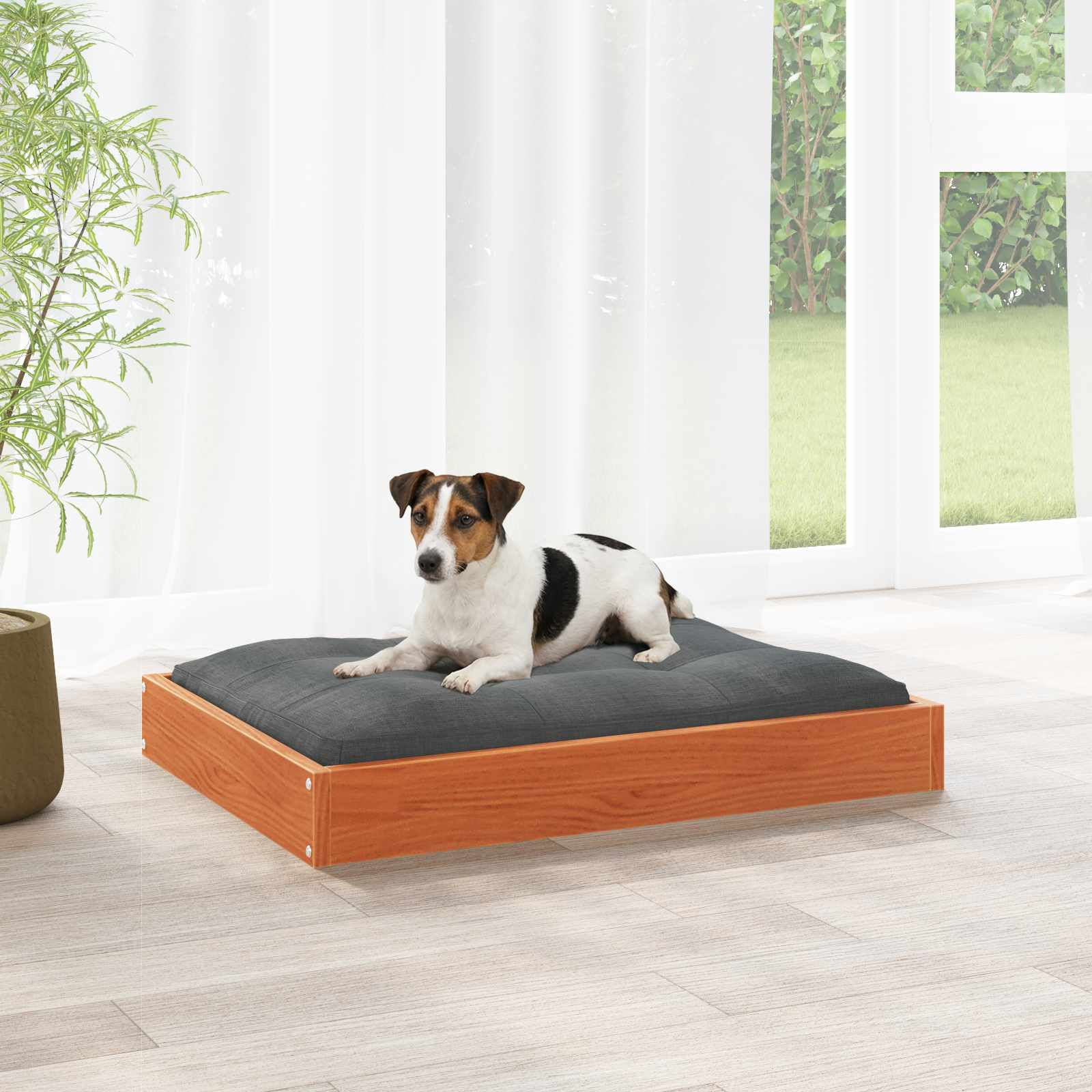 Lit Pour Chien 61,5X49X9 Cm Bois De Pin Solide