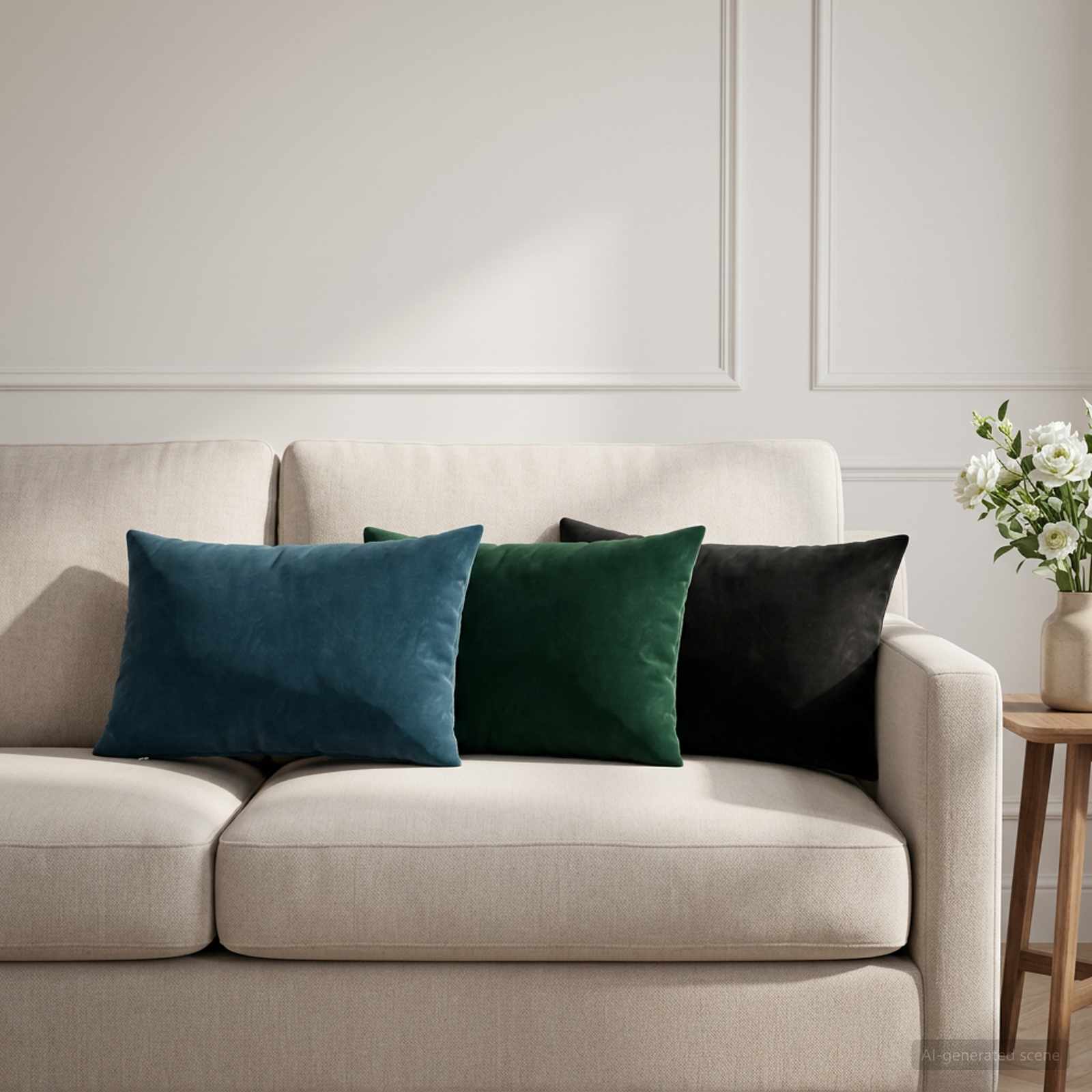 Coussin Avec Oreiller Heerlen 2 Pièces Velours