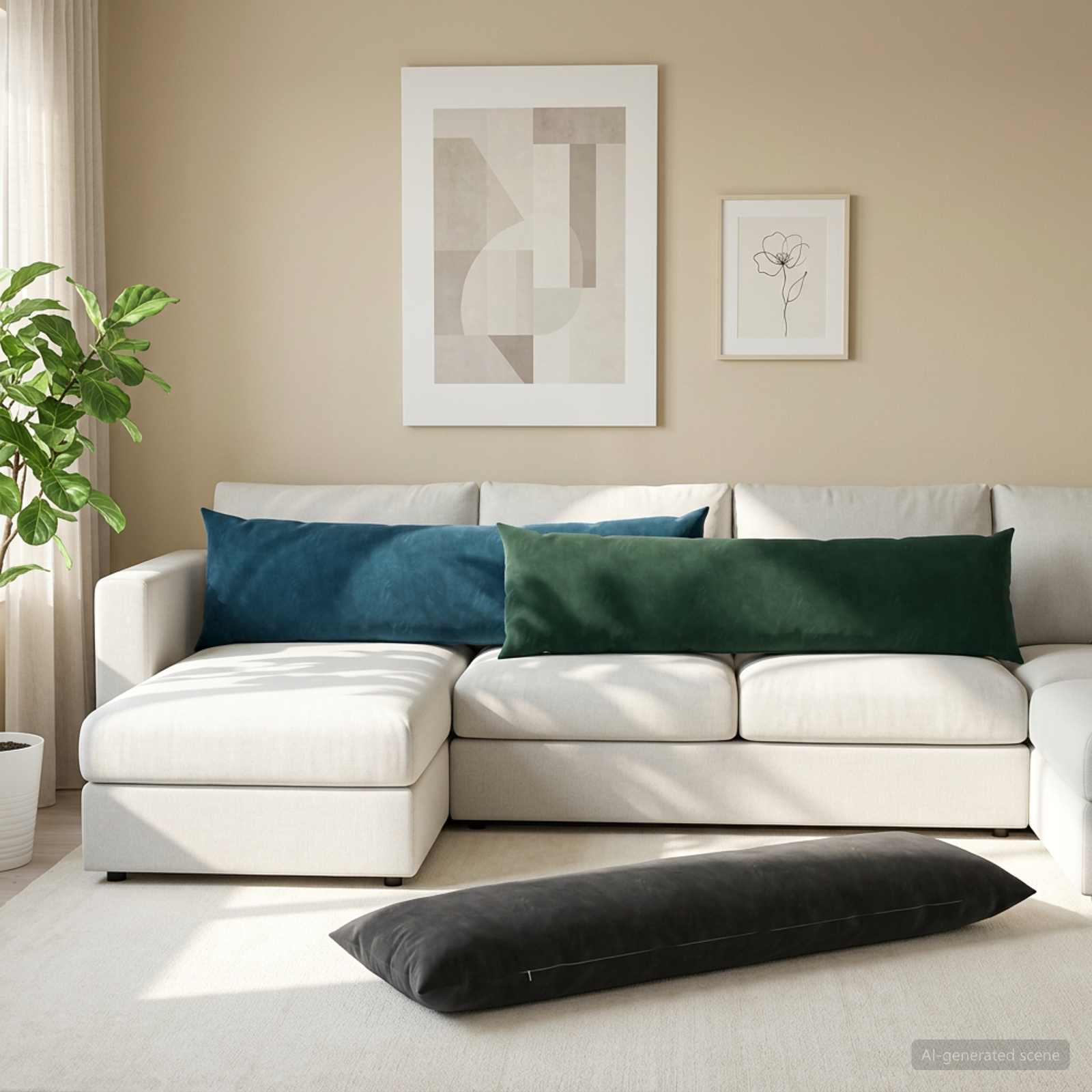 Coussin Avec Oreiller Heerlen 2 Pièces Velours