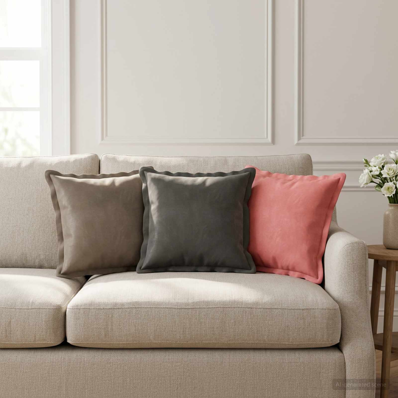 Coussin Avec Oreiller Houten 2 Pc Fløjl